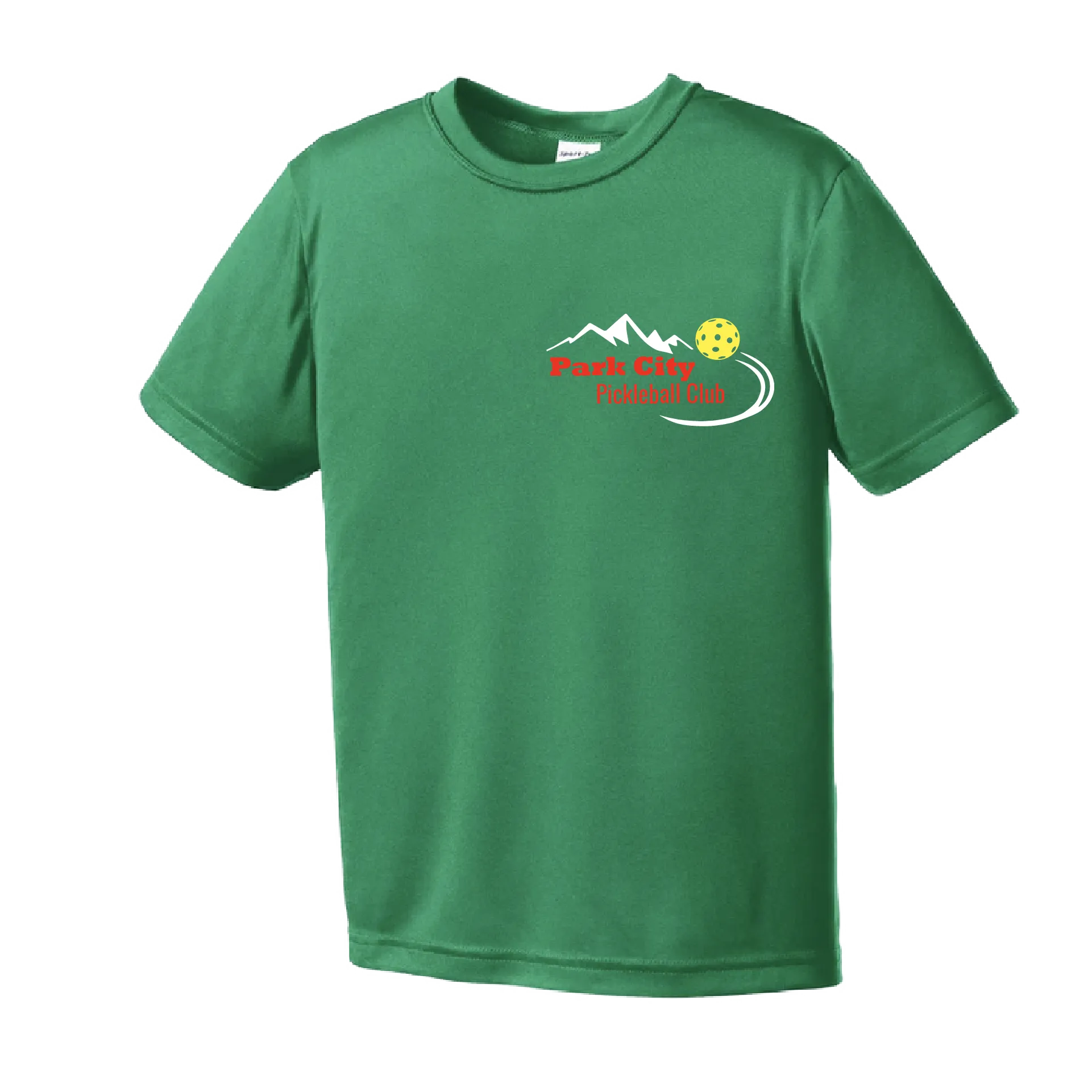 Park City Pickleball Club (Red Words) | Youth Short Sleeve Atheletic Shirt | 100% Polyester