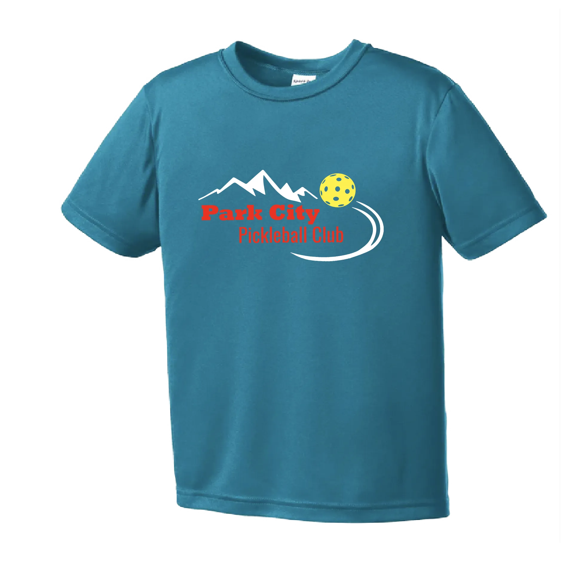 Park City Pickleball Club (Red Words) | Youth Short Sleeve Atheletic Shirt | 100% Polyester