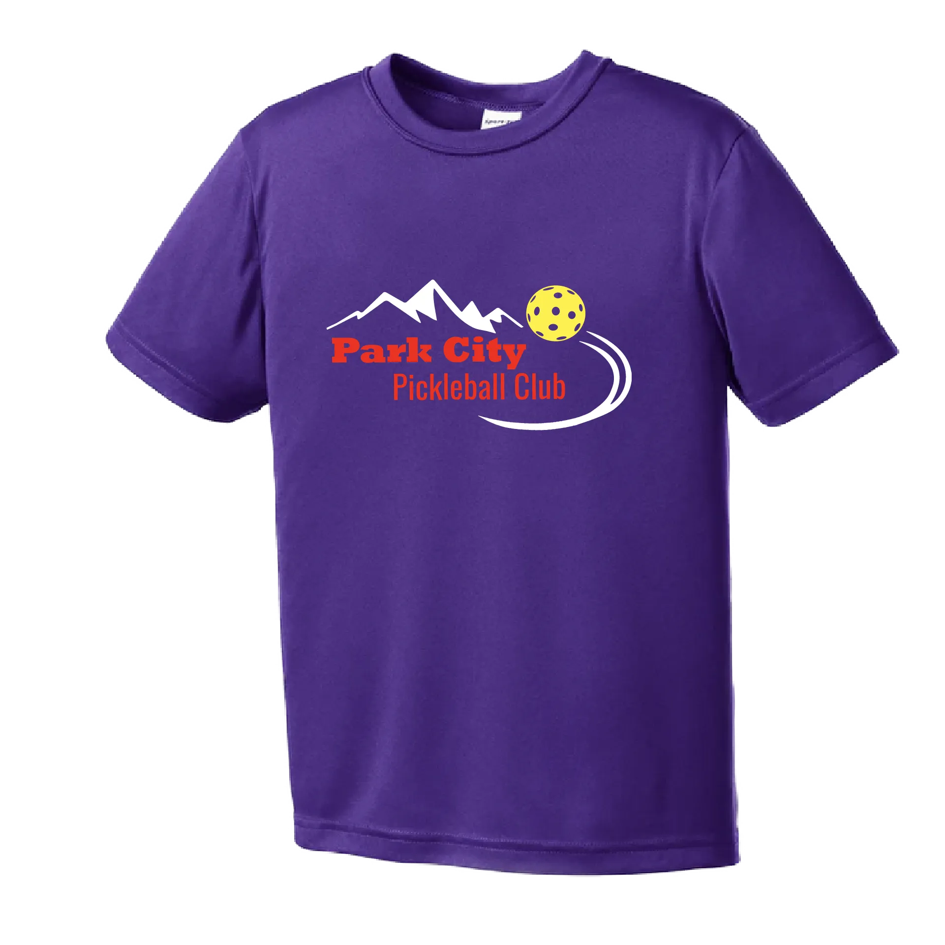 Park City Pickleball Club (Red Words) | Youth Short Sleeve Atheletic Shirt | 100% Polyester