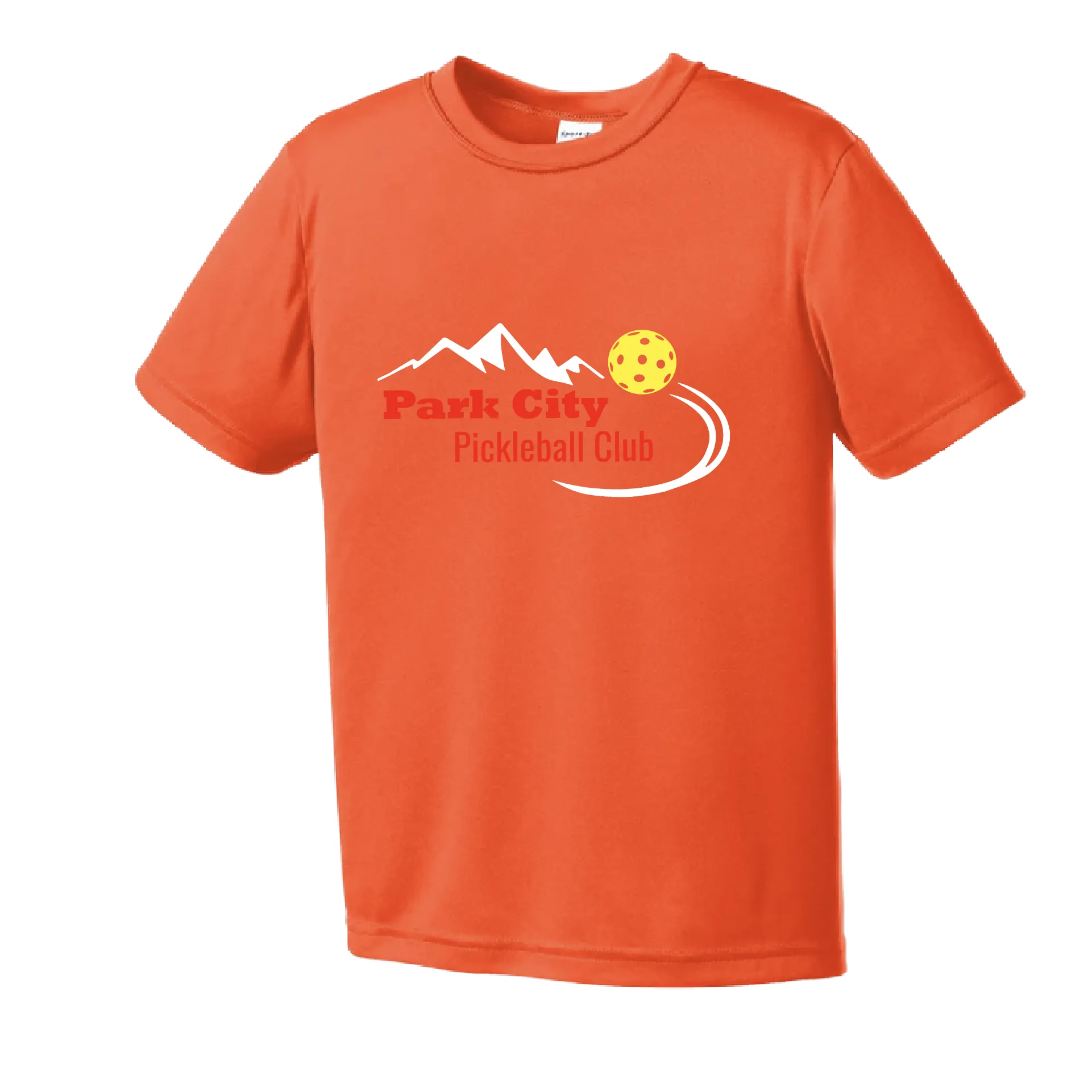 Park City Pickleball Club (Red Words) | Youth Short Sleeve Atheletic Shirt | 100% Polyester