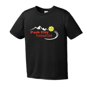 Park City Pickleball Club (Red Words) | Youth Short Sleeve Atheletic Shirt | 100% Polyester