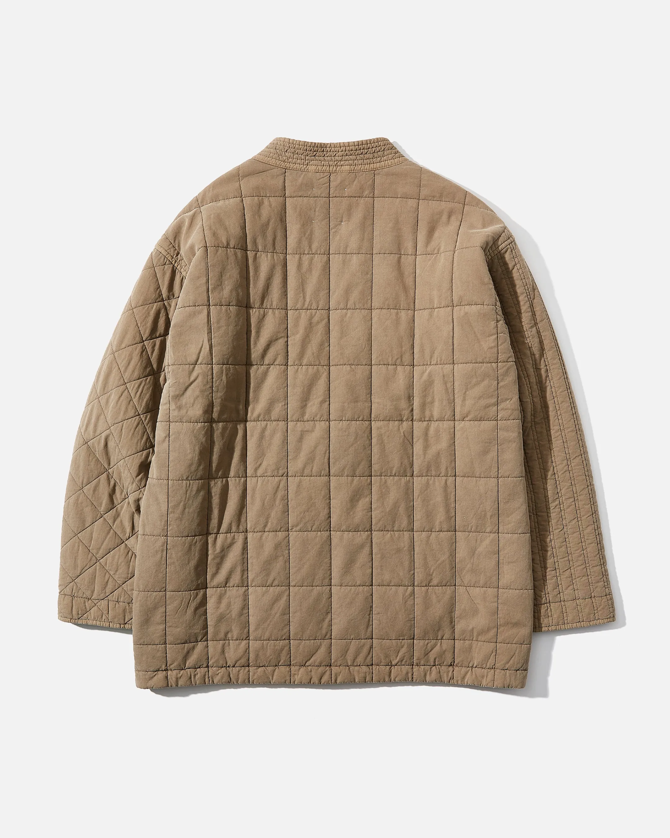 Cozy Brown Patchwork Quilted Noragi Jacket for Stylish Layering