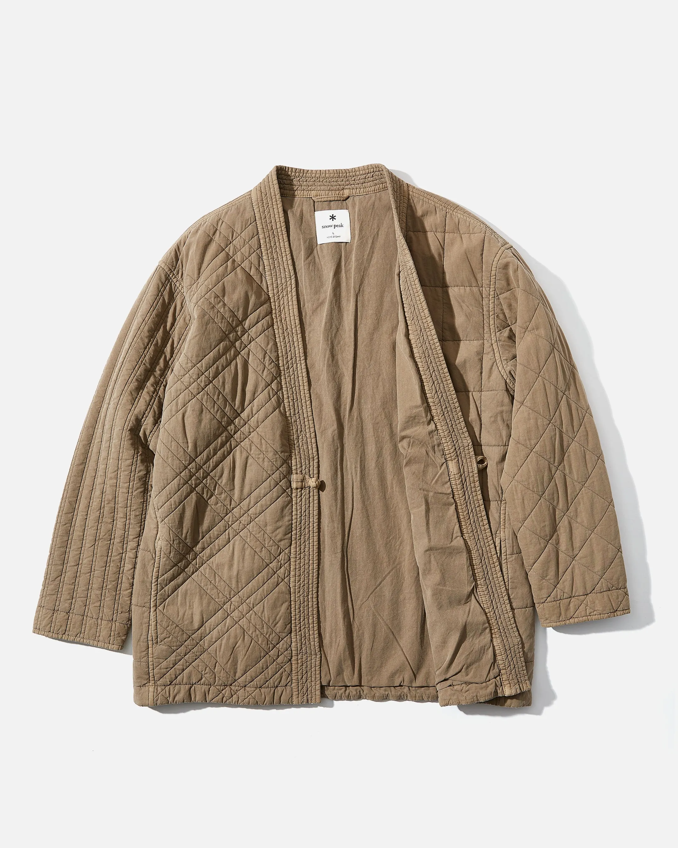 Cozy Brown Patchwork Quilted Noragi Jacket for Stylish Layering