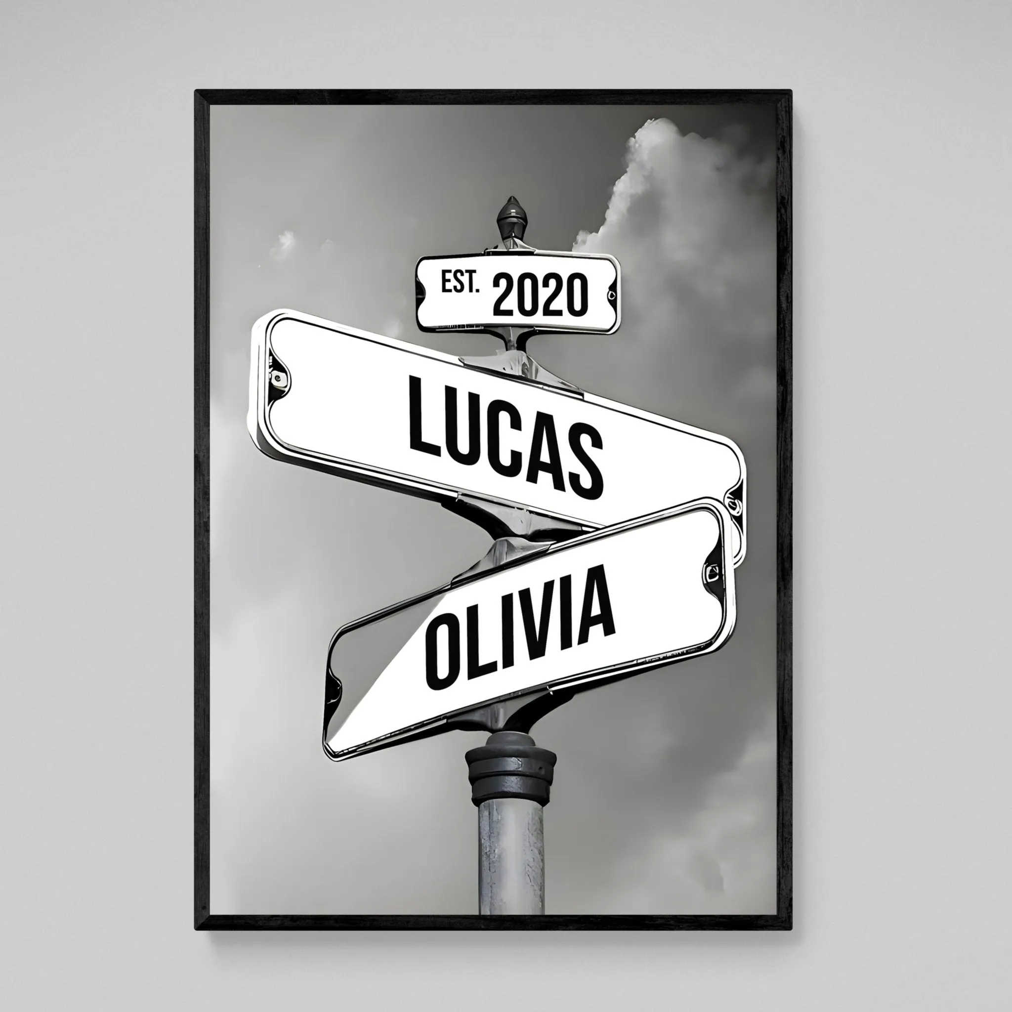 Personalized Canvas Vintage Street Sign For Couples