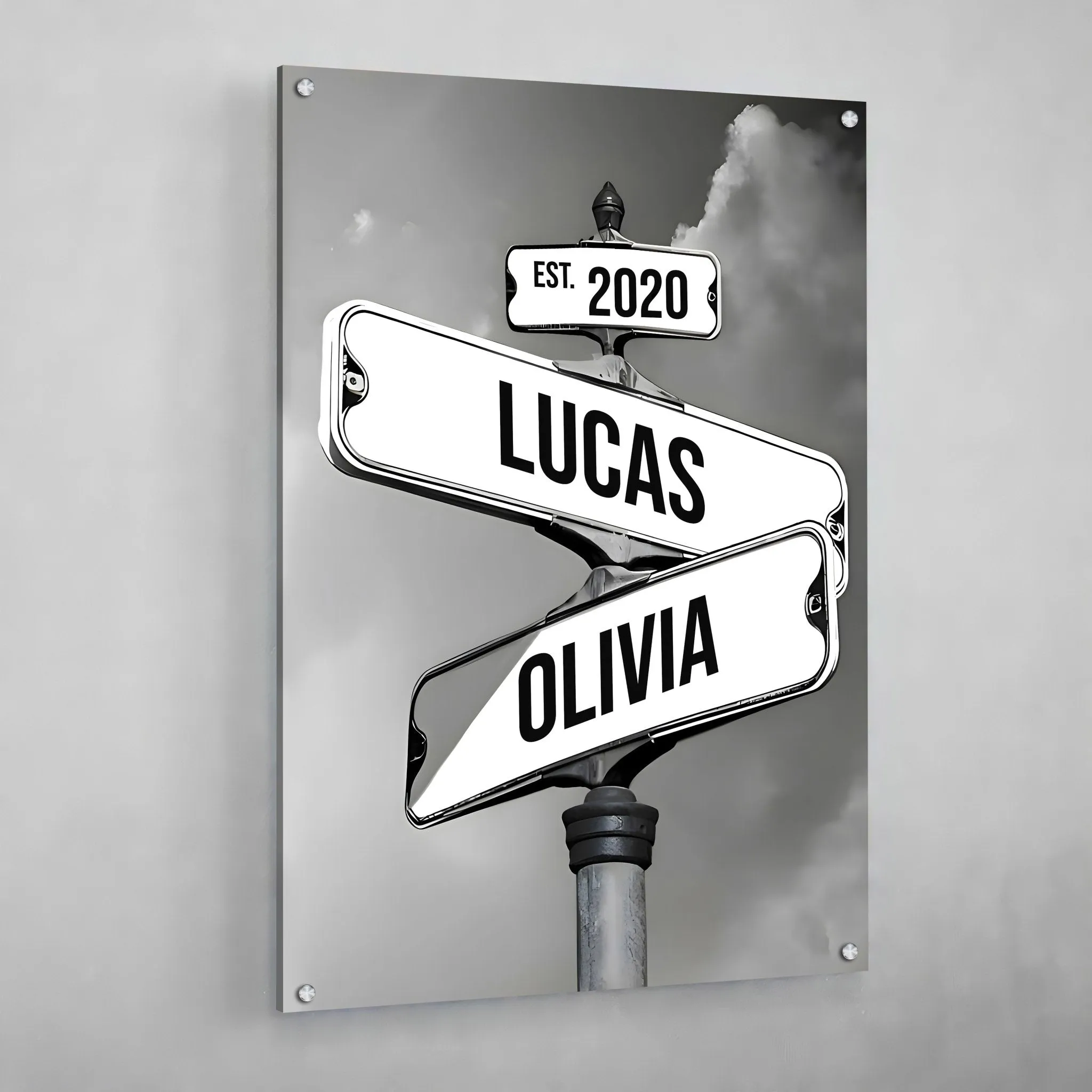 Personalized Canvas Vintage Street Sign For Couples