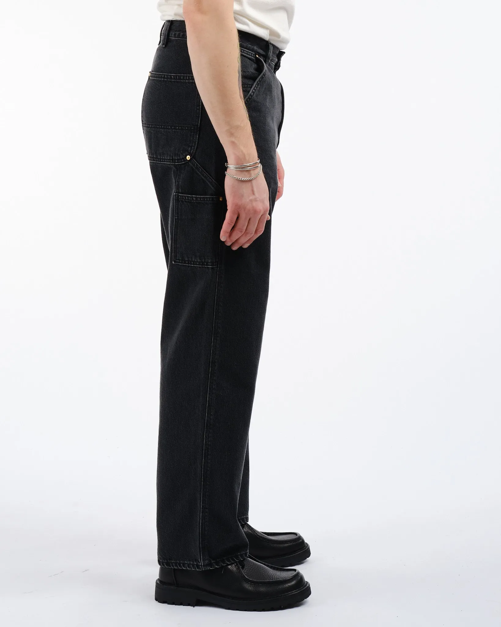 RELAX FIT PAINTER PANTS BLACK DENIM STONE