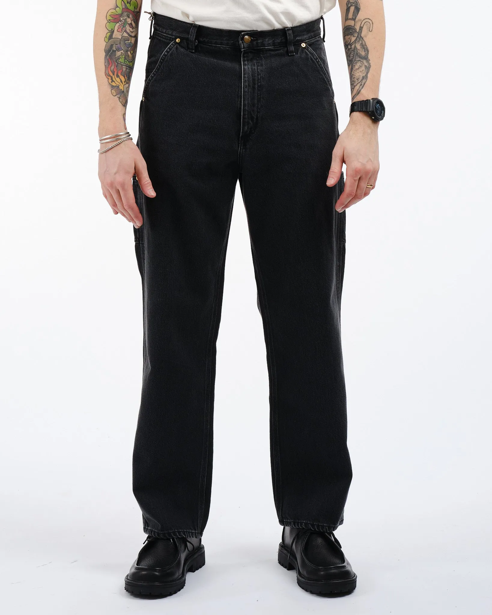 RELAX FIT PAINTER PANTS BLACK DENIM STONE