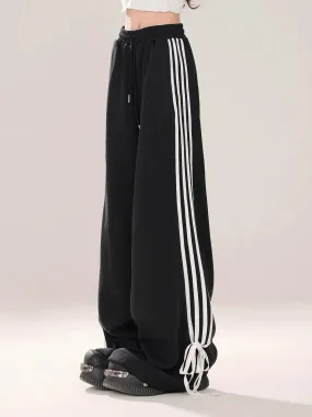 Ribbon Design Pants Street Drawstring American Casual