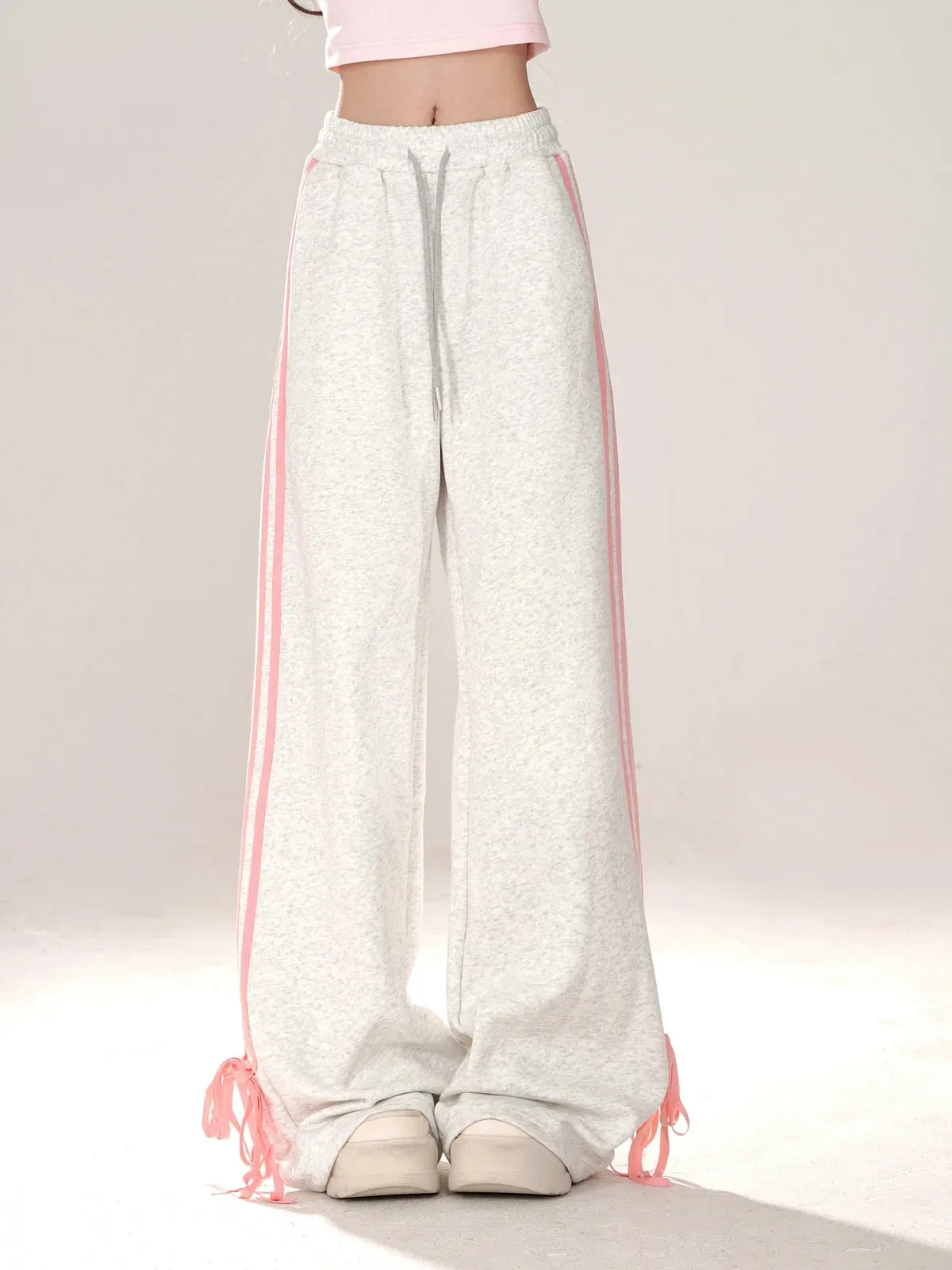 Ribbon Design Pants Street Drawstring American Casual