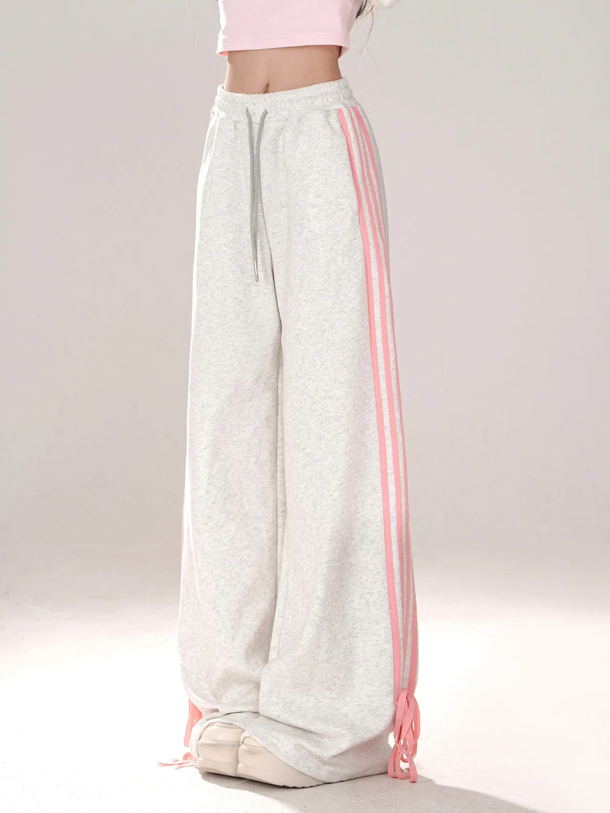 Ribbon Design Pants Street Drawstring American Casual