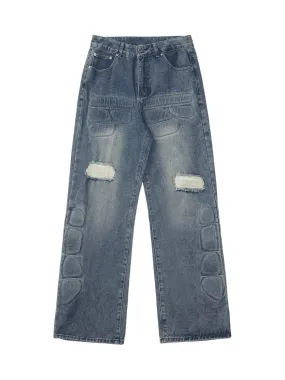 Sneakerhill High Street Washed Ripped Jeans