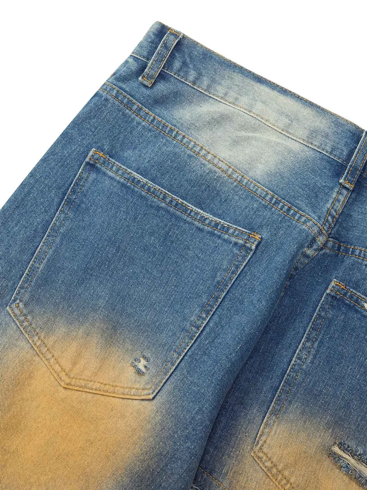 Sneakerhill High Street Washed Spray Paint Ripped Jeans