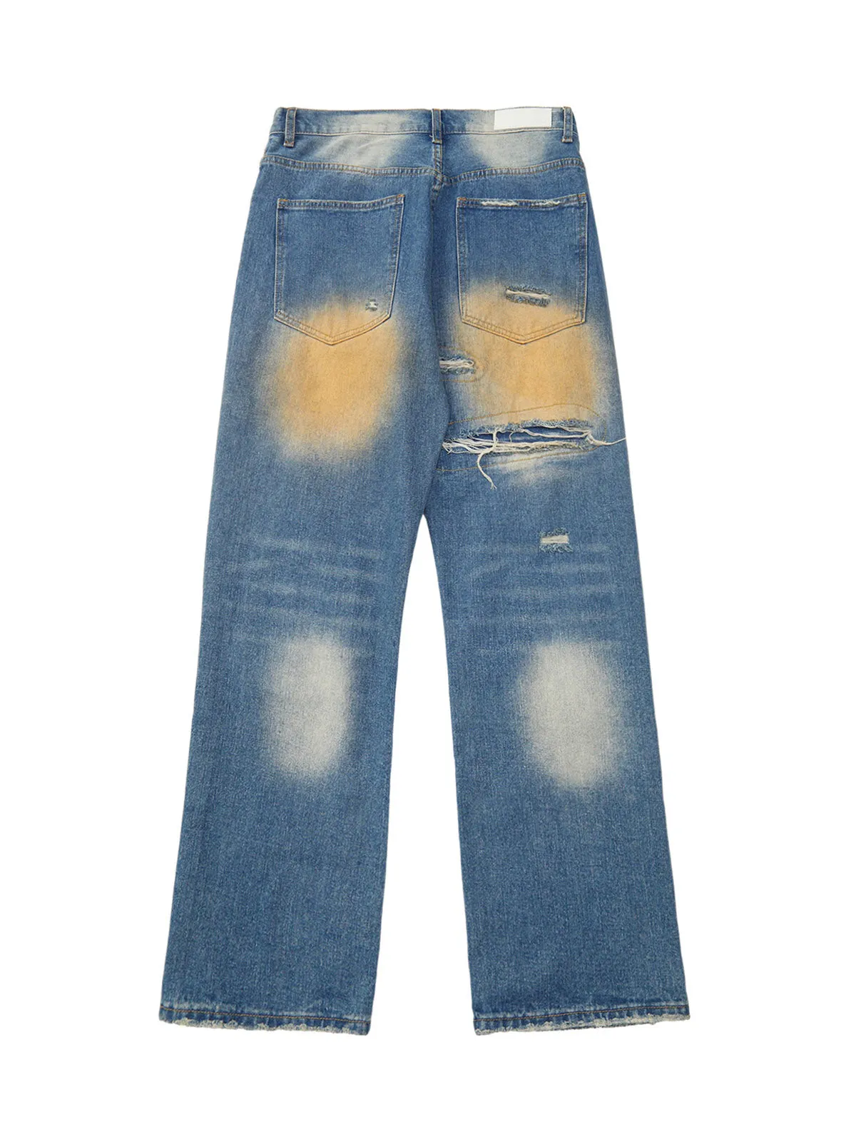 Sneakerhill High Street Washed Spray Paint Ripped Jeans