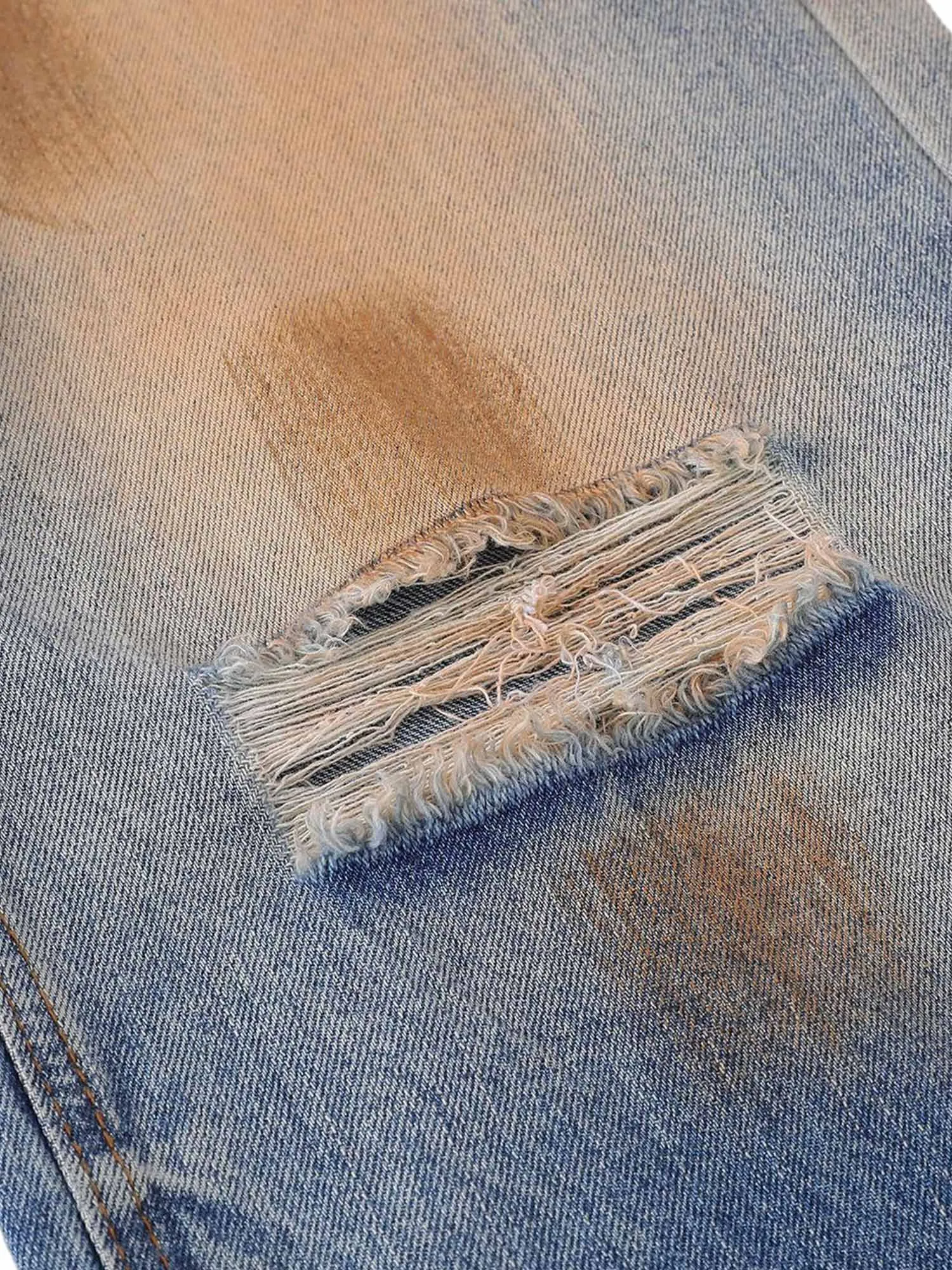 Sneakerhill Retro Ripped Washed Patina Street Hip-Hop Jeans
