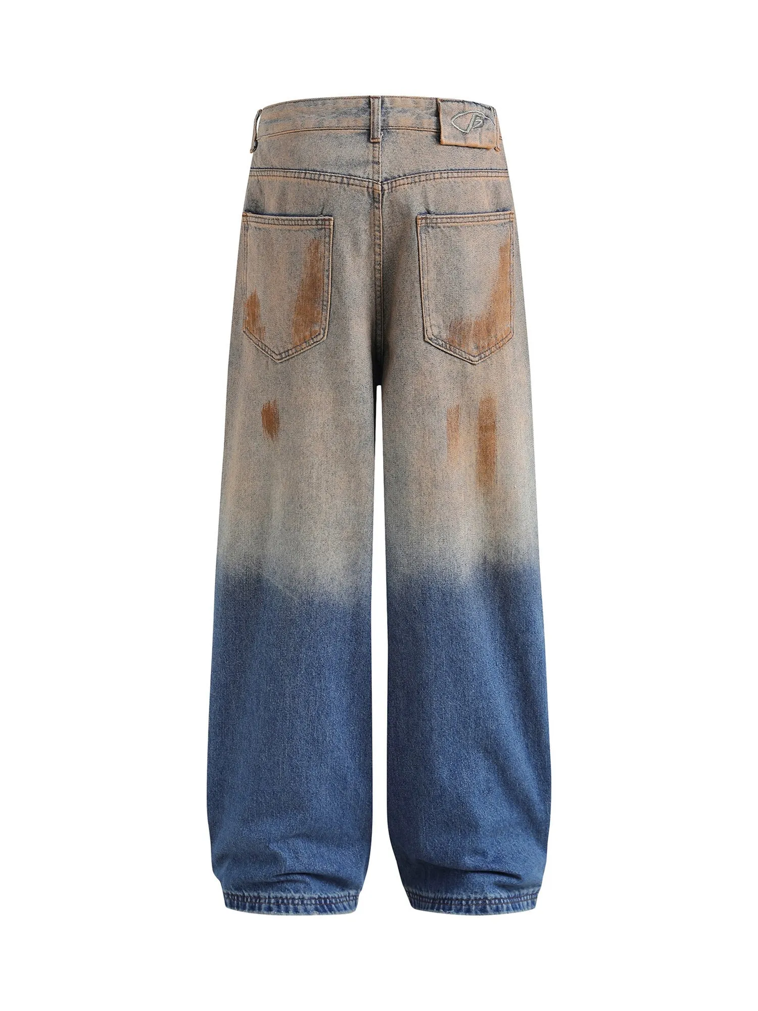 Sneakerhill Retro Ripped Washed Patina Street Hip-Hop Jeans