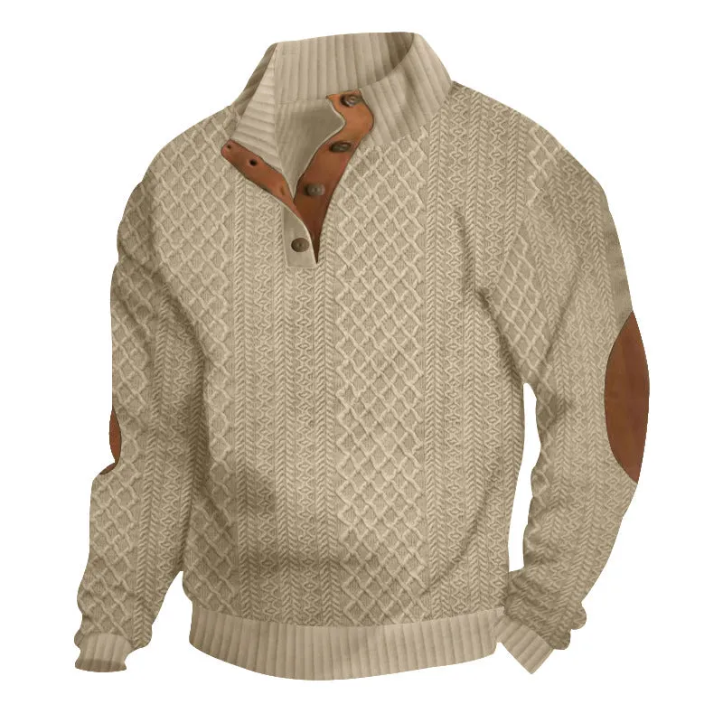 Stand Collar Long Sleeve Sweater Men Sweatshirts