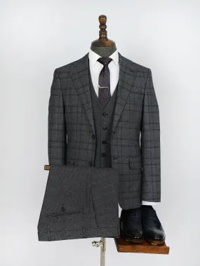 Stylish Three Pieces Of Brown Bespoke Men Suit Tailored