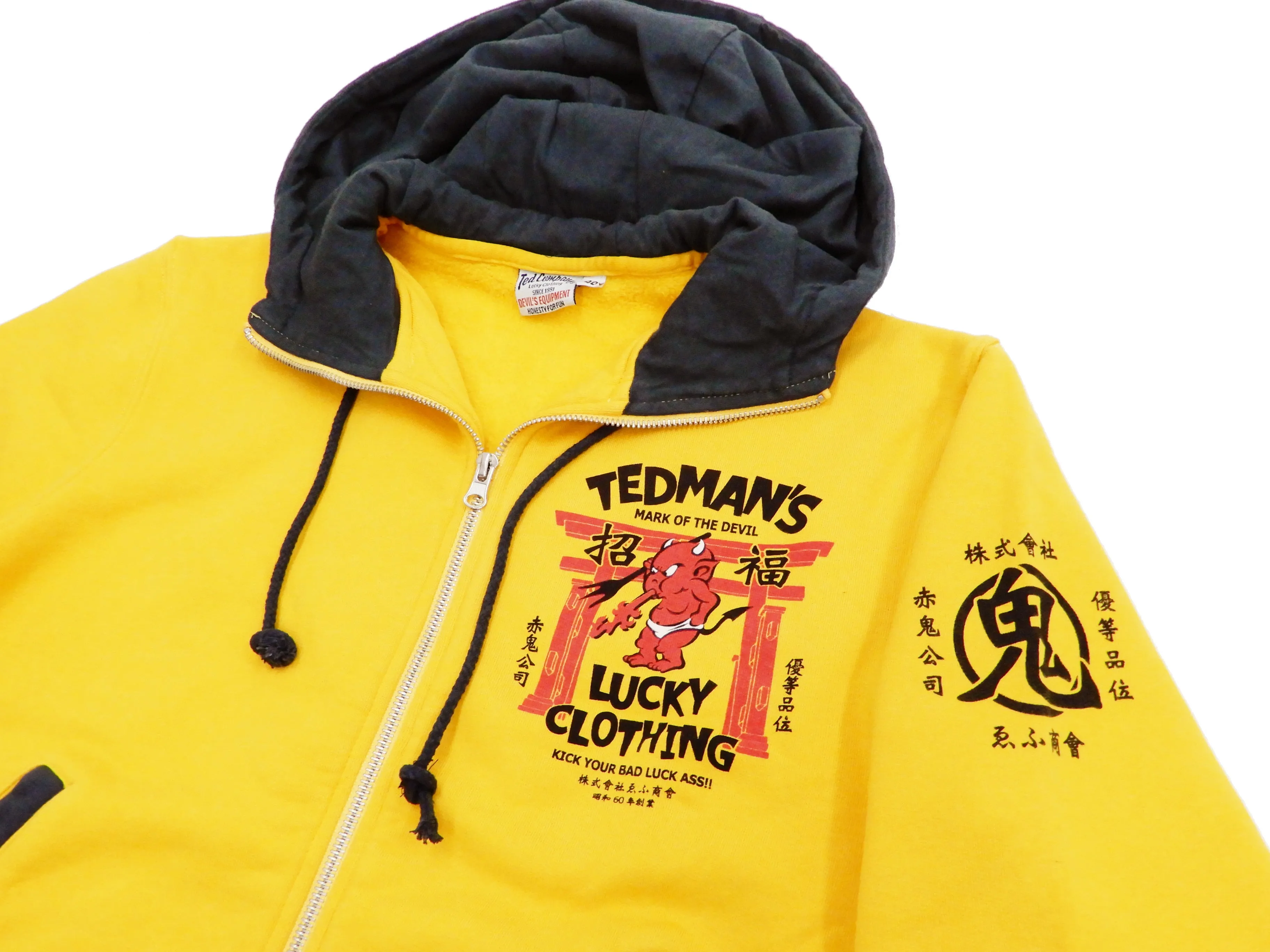 Tedman Hoodie Men's Casual Full Zip Hoodie Zip-Up Printed Hooded Sweatshirt TDSP-149 Yellow