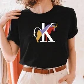 Women's Short Sleeve Letter/Number T-Shirts L 568973